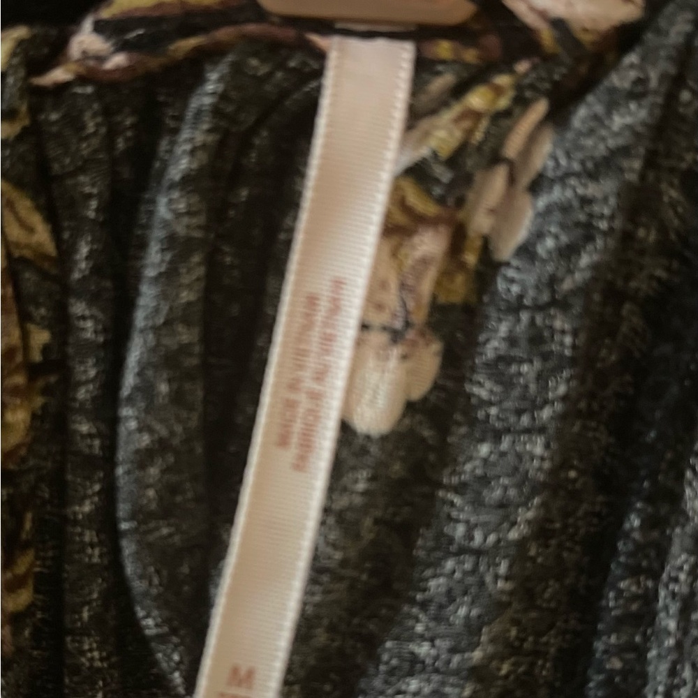 Free People Nouveau Black Tan Floral print Handkerchief Hem Maxi Dress Viscose M - Picture 8 of 11